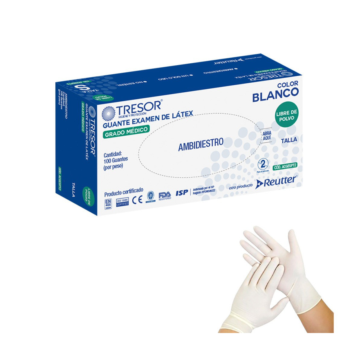 Guantes de Latex Libre de Polvo - M