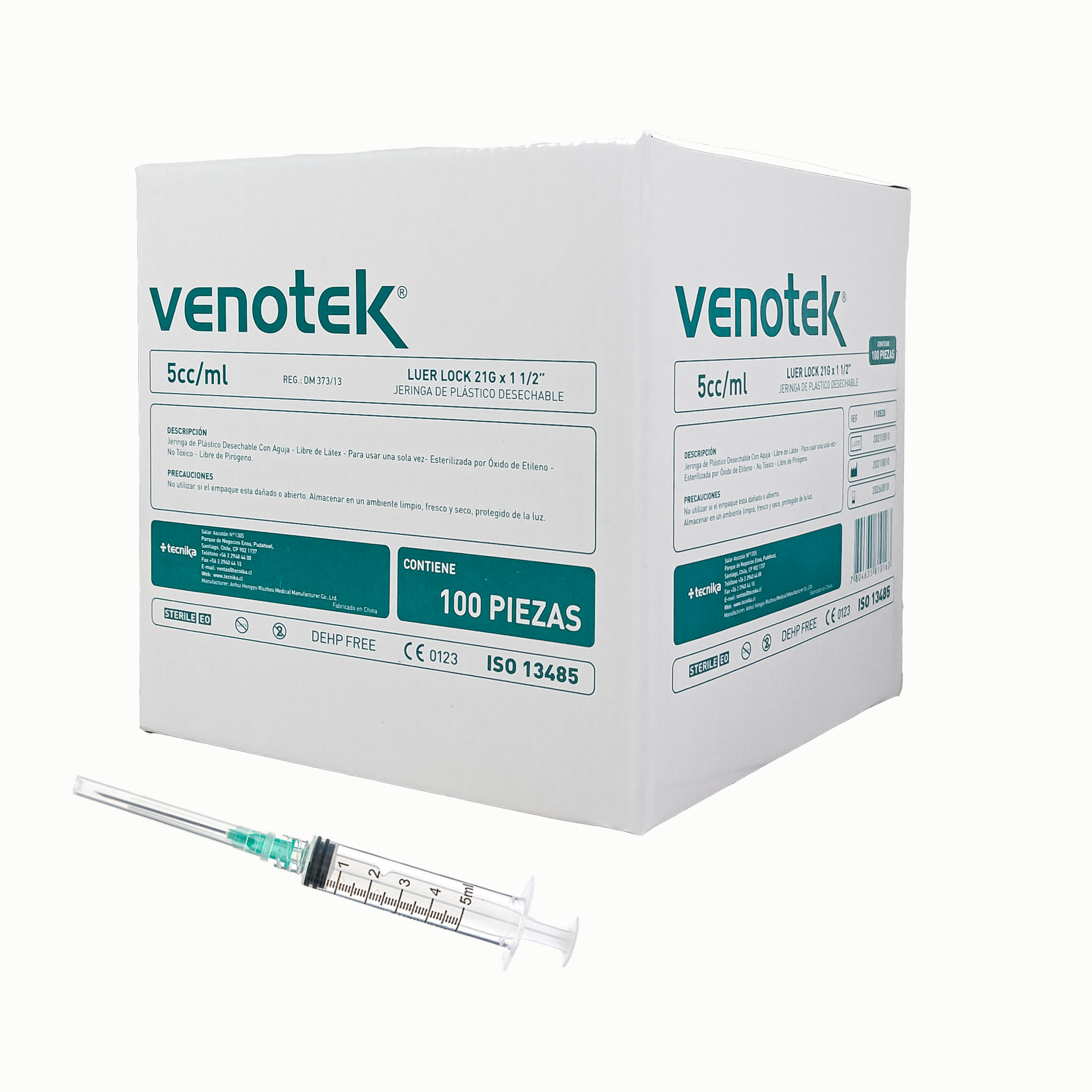 Jeringa 5 ml VENOTEK CAJA 100 UNIDADES