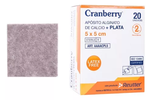 Alginato de calcio + plata de 5x5
