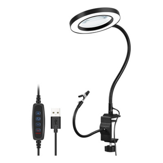 lampara con luz y lupa corta