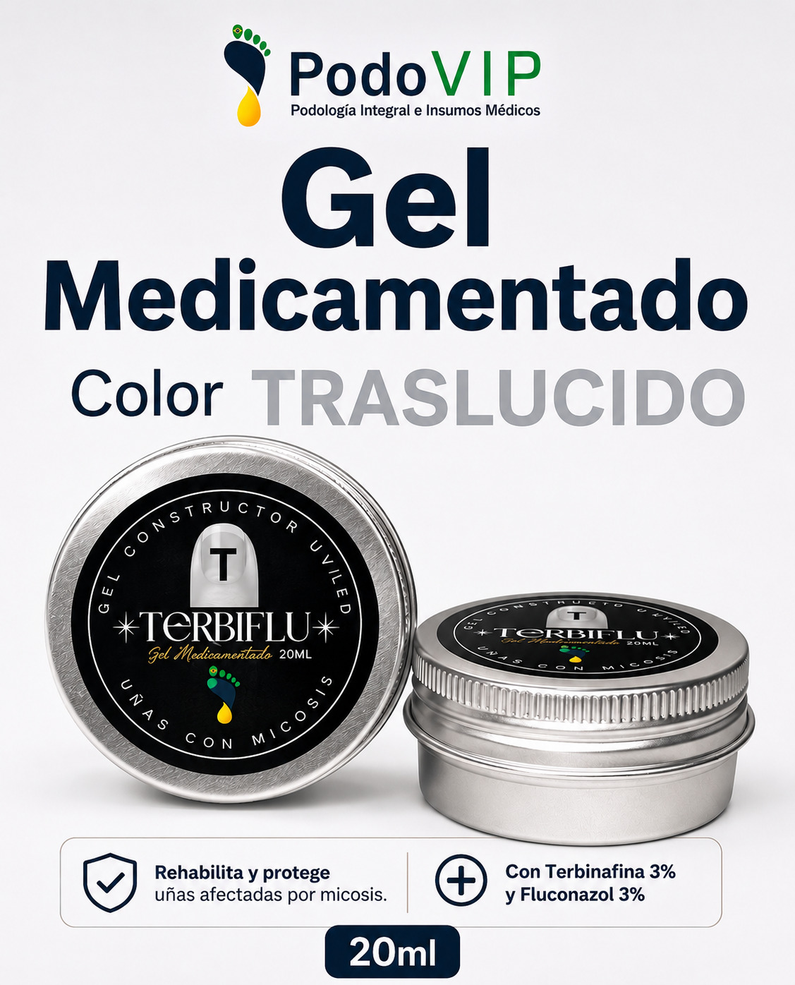 Gel Medicamentado TerbiFlu Translucido 20ml