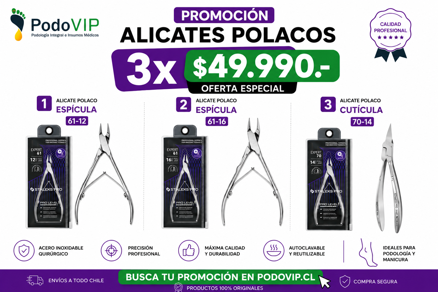 Promocion Pack 3 Alicates Polacos