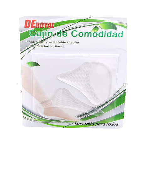 Metatarsal de silicona transparente