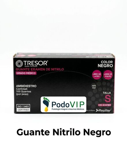 Guante nitrilo negro talla S