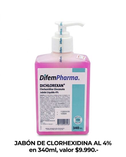 Clorhexidina 4% Jabon 340ml Difem