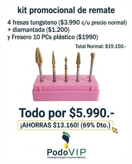 kit de Fresas Tungsteno 4+1 y Fresero