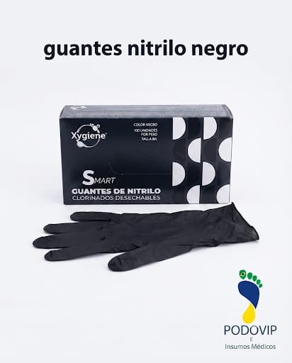 guante nitrilo color negro talla l