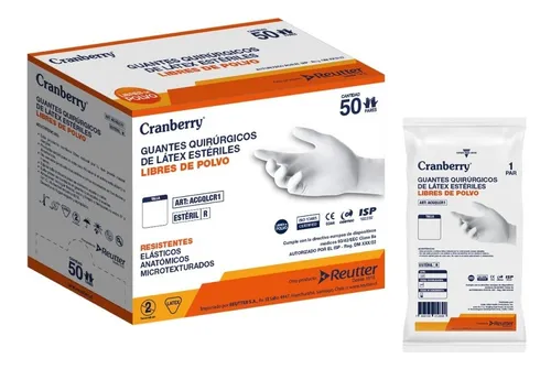 GUANTE ESTERIL 6,.5 CRANBERRY